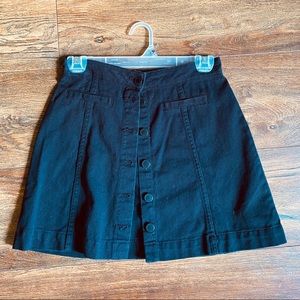 Black Jean Skirt Button Up High Waist NWOT